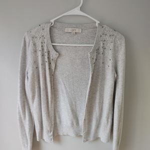 Loft Cardigan w/ Beading Gray